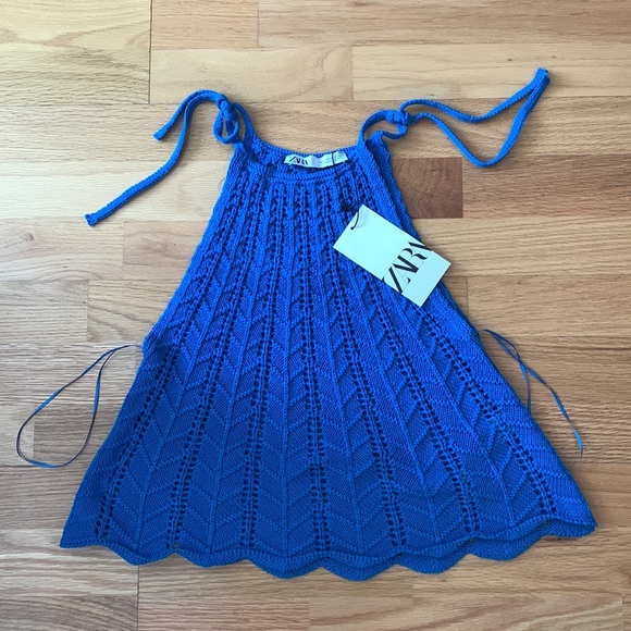 NWT ZARA Crochet💙Openwork knit top💙 - Picture 2 of 16